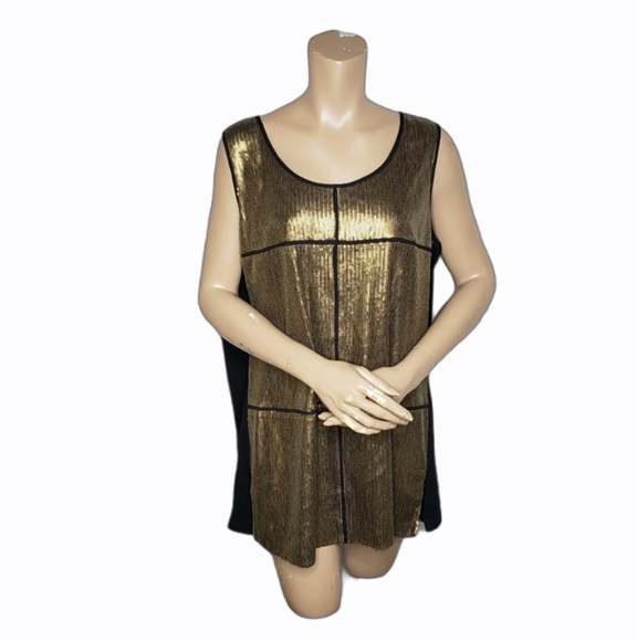 Peter Nygard Tops - Peter Nygard tunic shirt  sequin gold Tank size XL